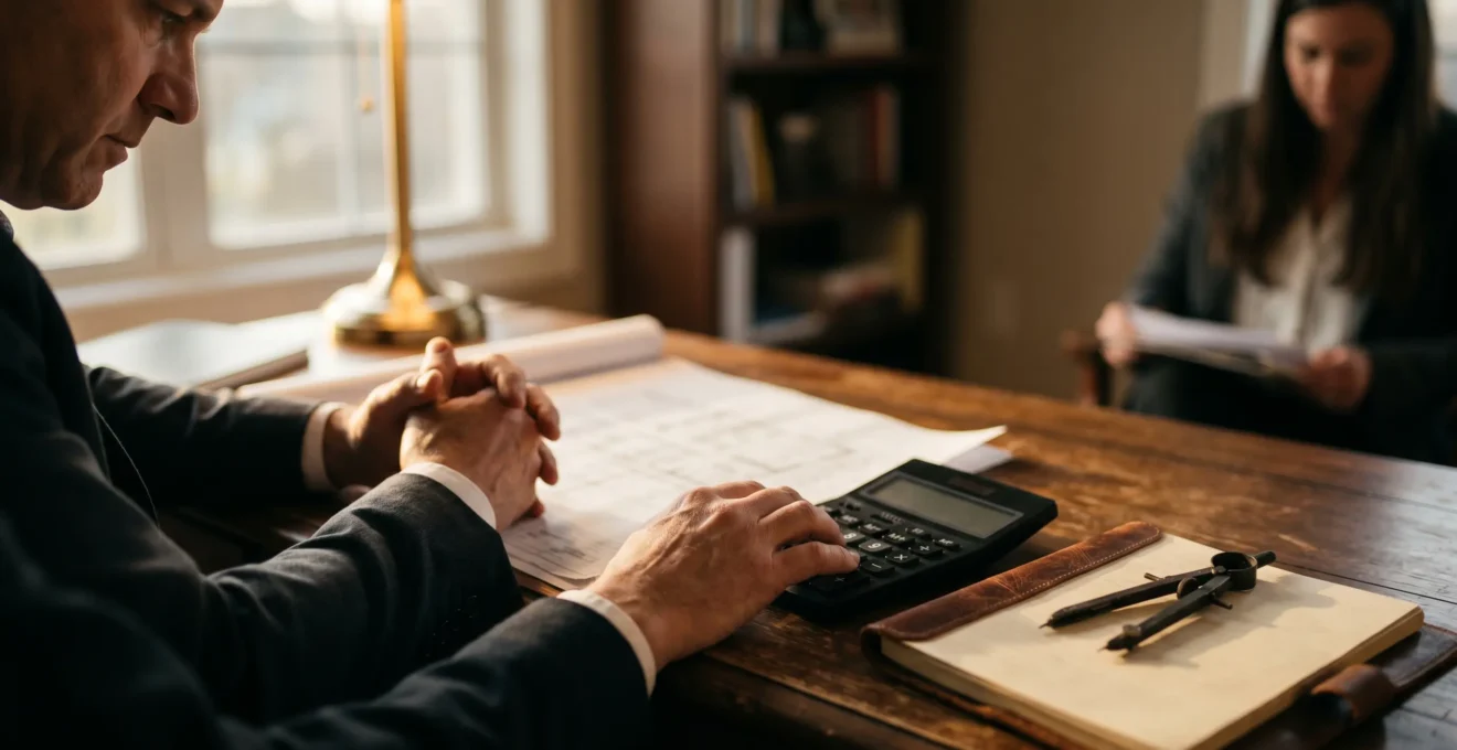 Professional financial scene showing mortgage negotiation strategy with clean composition